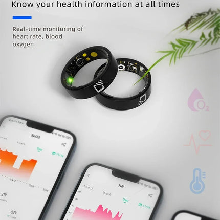 NFC Smart Ring Men Women Heart Rate Health Monitor Sleep Monitors Smartring IP68 Waterproof Multi-sport Mode 7MM Ultra Thin Ring