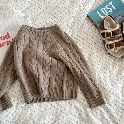 Baby Knitted Pullover Kids Thick Warm Sweater 2025 Autumn Winter New Children Sweater Boys Girls Long Sleeve Casual Knitwear