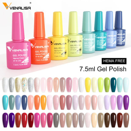 7.5ml Venalisa TPO FREE HEMA FREE Gorgeous Color Nail Gel Polish Long Wear Soak Off UV LED Gel Varnish Nail Manicure Gel Varnish