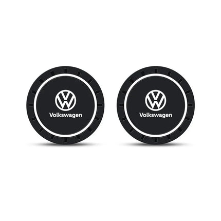 New 2pcs Car Coaster Mats Water Cup Non-slip Pads For Volkswagen GOLF 5 Tiguan Polo Golf 6 Golf 7 Jetta Accessories