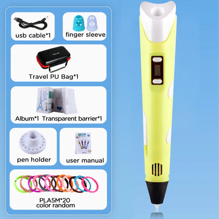 3D Pen Drawing Printing Pen With LCD Screen Compatible PLA Filament Toys Safe Paiting for Children DIY Toy Gift