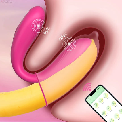 Wireless Remote Control Vibrating G Spot Clitoris Stimulator Double Penetration Dildo Vibrators Sex Toys for Women Couples Adult