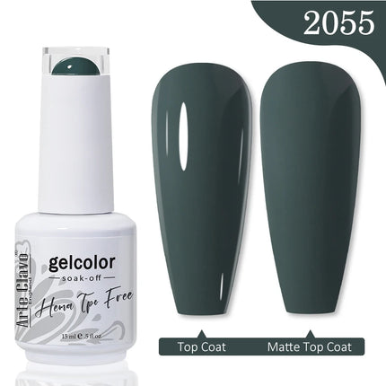 Arte Clavo Red Brown Gel Nail Polish 15ml Autumn Series Base Top Coat Soak Off UV Gel Semi Permanent Varnishes Design Nail Art