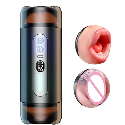 Male Automatic Double-Headed Penetration Intelligent Voice Realistic Channel Vibrating Deep Vagina Pocket Pussy Adult Sex Toy 18