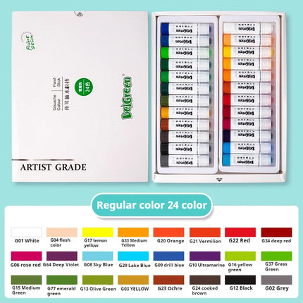 DELGREEN ARTIST GRADE Soft Solid Gouache Paint Sticks/Pastels/Crayons 6/12/18/24 Colors Graffiti Drawing Safe Non-toxic Pastels