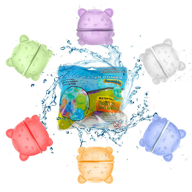 Magnetic Reusable Water Balloons Refillable Self Sealing Quick Fill Splash Water Balls Bombs Beach Pool Summer Toys For Kids