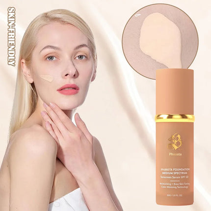 4-in-1 foundation cream, moisturizing concealer foundation, non-greasy, long-lasting, waterproof, sweat-proof,concealer makeup