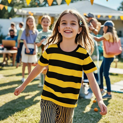 Kids Striped T-shirt Toddler T-shirt Boys Girls Cotton Short Sleeve Tops Children Summer Casual Tee Halloween Carnival Daily Wear