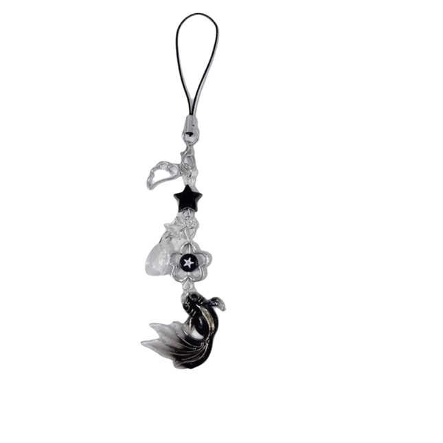 Plastic Lucky Koi Phone Pendant Crystal Beads Unique Mobile Phone Chain Simulation Fish Lightweight Beaded Keyring School