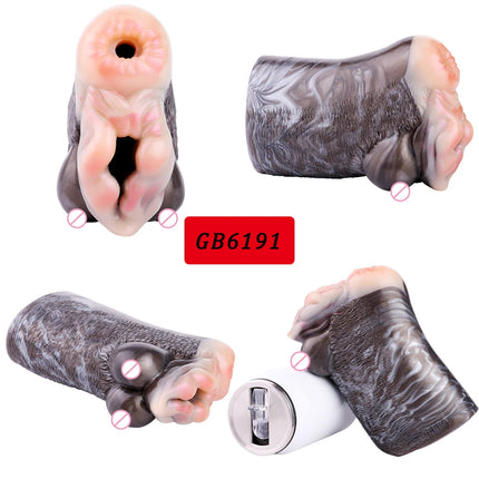 GEEBA Dual Hole Animal Pussy Man Penis Stroker Fantasy Silicone Male Masturbator Realistic Vagina Pocket Onahole Adult Sex Toys