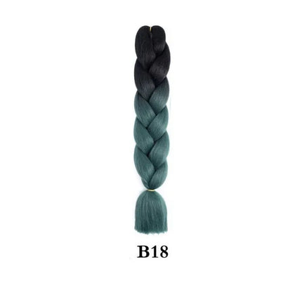 Synthetic 24inch 1Pcs Ombre Jumbo Braiding Hair Extensions High Temperature Fiber Hair Extensions for Box Braids Braiding Hair