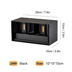 Warm light 3000K / 24W Black-COBS