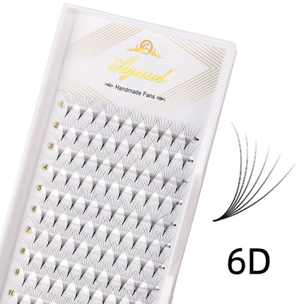 AGUUD 10 trays/lot Korea premade russian volume lashes super fans needle pointy stem narrow base promade fans eyelash extensions