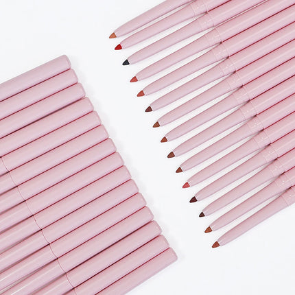 15colors Custom Bulk Lipliner Private Label Pink Package Vegan Lipstick Waterproof Rotating Multi-functional Lip Liner Makeup