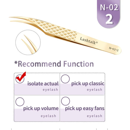 Lashtalk Precision Fiber Tip Tweezer Eyelash Extensions Diamond Grip Anti-Slip Premium Gold Stainless Steel Makeup From Nagaraku