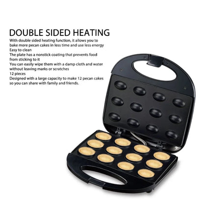 Walnut Cookie Maker Electric Walnut Cake Maker Double Sided Heating Nonstick Mini Nut Waffle Maker Machine