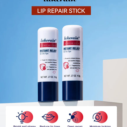 Lakerain Lip Repair Stick 2 Packs Quick Relief Of Dry Moisturizing And Smoothing lip Lines Lip Balm Soothes Chapping Lipstick