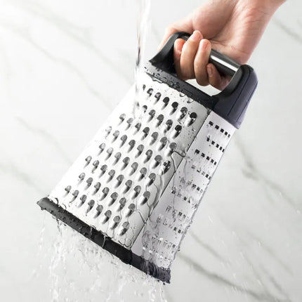 Stainless Steel Box Cheese Grater With Container 4 Sides Box Grater Handheld Kitchen Food Shredder for Vegetable Ginger Cutter