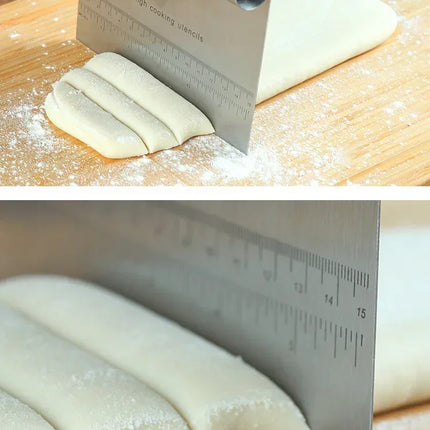 Stainless Steel Pastry Spatulas Cutter With Scale Pizza Dough Scraper Fondant Cake Decoration Tools Baking Kitchen Accessories