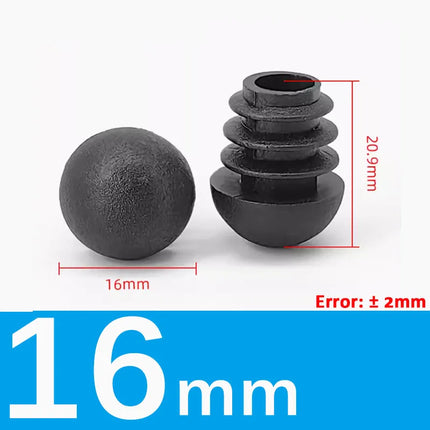 Black/White Plastic Round Pipe Plug Tube Non-Slip Chair Leg Foot Dust Cover Domed End Caps Floor Protector Pad Dia 13mm-40mm