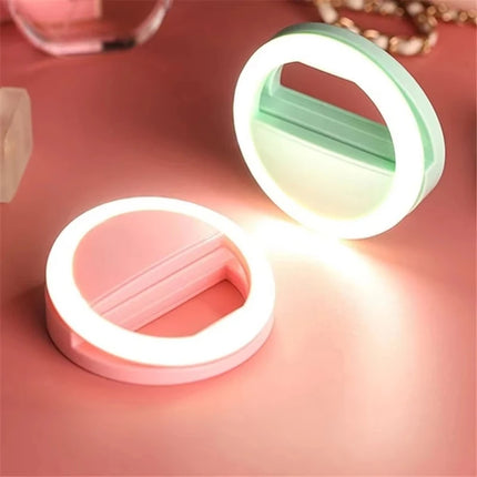 1/2/4Pcs LED Selfie Ring Fill Light Cell Phone Third Gear Fill Light USB Charge Portable Beauty Flash Photo Beauty Light Live