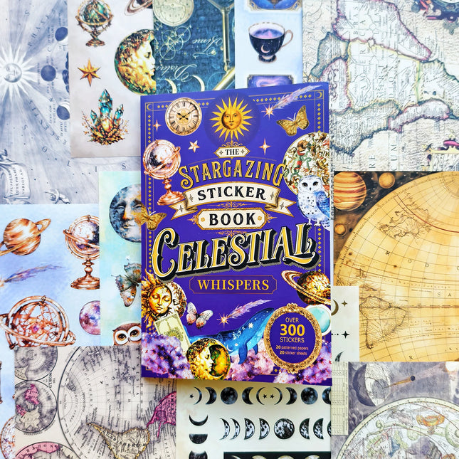 Random Cover 40 Sheets Aesthetics Retro Astronomy Sticker Books, Star-Shaped Animal Stickers for Adult DIY Planners Junk Journal