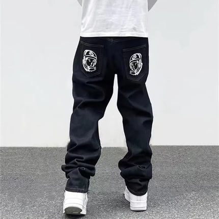 2026 Ropa Dog Print Streetwear Men Hip Hop Baggy Jeans Pants Y2K Clothes Straight Loose Goth Denim Trousers Pantalones Vaqueros