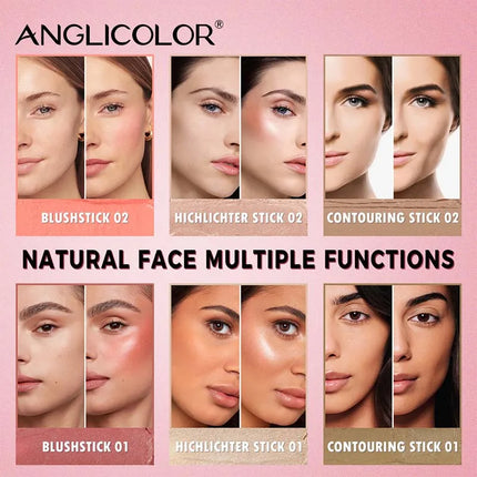 Highlighter Contouring Stick Blush Makeup Concealer Natural Brighten Face Bronzer Shading Stick glitter Highlighter Rubor Rouge