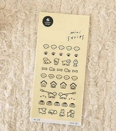 Suatelier Mini Stickers Korean Cartoon Dinosaur Animal Scrapbooking DIY Nail Sticker Junk Journal Diary Decor Craft Supplies