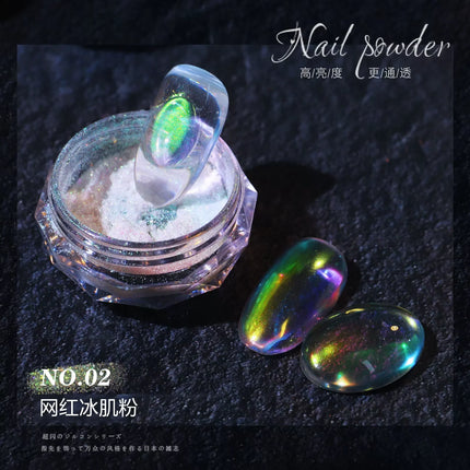 Aurora Mirror Glitter Nail Art Powder Ice Chameleon Rubbing Pigment Dust Sparkly Charm Nails Design Accessory DIY Decorations