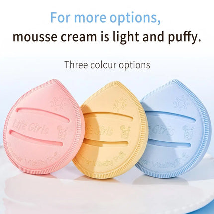Life Girls Macaron Color Powder Puff Makeup Sponge Cushion Soft Thick for Dry Wet Use High-Coverage Base Makeup Application