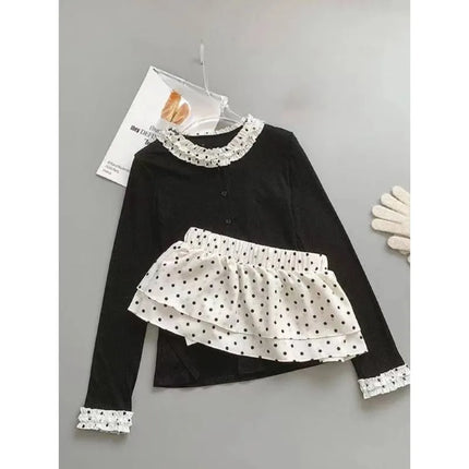 Korean Fashion Elegant Patchwork Lace Tops Slim Casual Long Sleeve Blouse 2000s American Vintage Sweet Pullover Chic