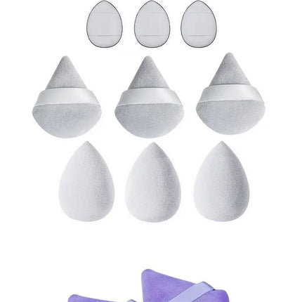 Solid color 12PCS makeup sponge set, loose powder and finger catching Thumb Puff Cotton Mini Powders Puffs Soft Makeups EggsSets