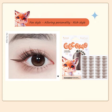GECOMO Eyeliner Stamp Sticker Waterproof Brown Korean-style Natural Eye Makeup Novice Use Simple Symmetry Eyeliner Seal Stick