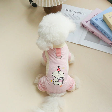 Pet Cool Breathable Cool Clothes Cat and Dog Ice Silk Cooling Four Leg Clothes Strap Traction Rope Buckle Outdoor Dog Clothes