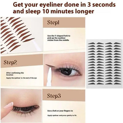 【F】Water Resistant Eyeliner Stamp Stickers One-stick Molding Easy To Use Water Resistant Sweat Resistant Sweat Resistant