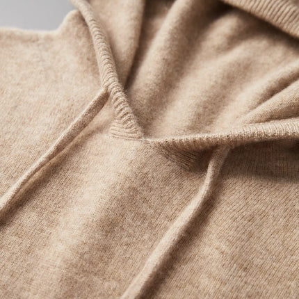 DjzDsm 100% Merino Wool Men's One-piece ready-to-wear Hoodie Knitted Sweatshirt Autumn Winter Casual Large Top Long Sleeved