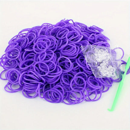 600Pcs Rainbow Rubber Band Loom -DIY Necklace S-clip Girl Rubber Band Bracelet Toys Bracelet Weaving DIY Crafting Tools