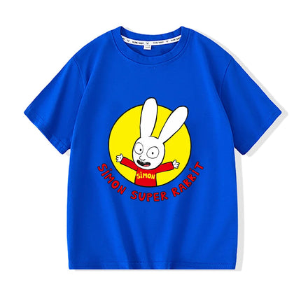 Simon Super Rabbit Tshirts Funny Children's Boys T-shirt Spring Summer Cotton Boys Girls Preschool Children Tops Cartoon Clothes