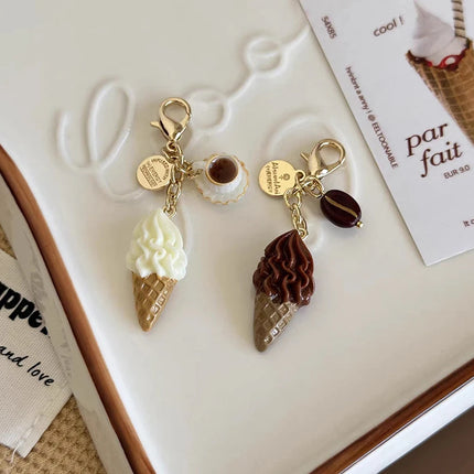 1PC Creative Unique Doughnut Bread Coffee Phone Charm Strap Pendant Lanyard Simulated Food Toys Keychain Bag Accessories Gift