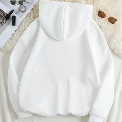 Leopard Print Cherry Letter Printed Women's Autumn Winter Round Neck Sweatshirt Casual Long Sleeved Top Hoodies Women's Clothing