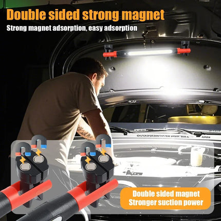 High Lumen Rechargeable LED Work Light Ideal for Car Emergency Repair Powerful Magnetic Flashlight with Hooks and Magnetic Base