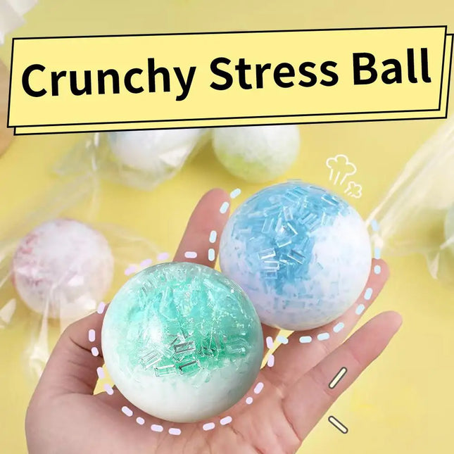 Soft Crushed Ice Squeeze Ball Toy TPR Shapeable Stress Relief Toy Crystal Ice Cracked Sensory Fidget Toy For Stress Anxiety