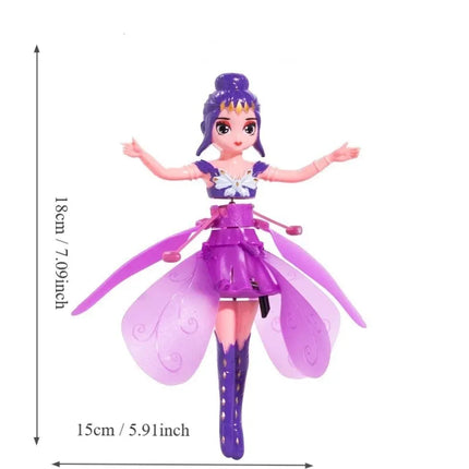 Rotating Luminous Princess Helicopter Doll Dancing Airplane Gesture Induction Luminous Flying Toy Christmas Gift Holiday Gift