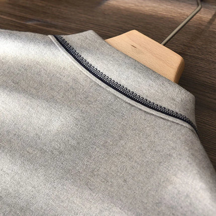 85% Silk+15% Cashmere Men's T-shirt Casual Solid Color Knitted Pullover Short-Sleeved Polo Neck Tees Basic Tops