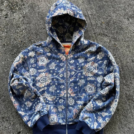 Autumn and winter casual top printed dark hooded men's and women's couple's hoodie zipper cardigan clothing