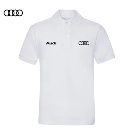 Audi Summer Light Luxury Polo Shirt Trend New Cotton Men's and Women's New Plus Size T-shirt Y2K Loose Casual Short Sleeved Top