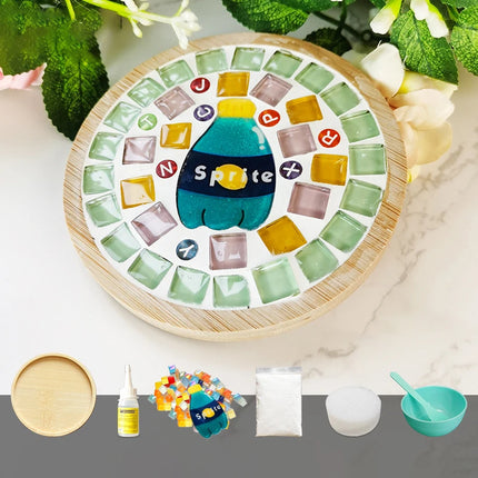 Handmade DIY Mosaic Cup Mat Bottom Bamboo Pad Early Education Free Creation Handicraft Toys
