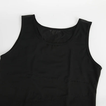 Compression Shirt for Men Slimming Undershirt Body Shaper Tank Top Gynecomastia Sleeveless Shapewear Vest Mesh Cross Suit 3XL