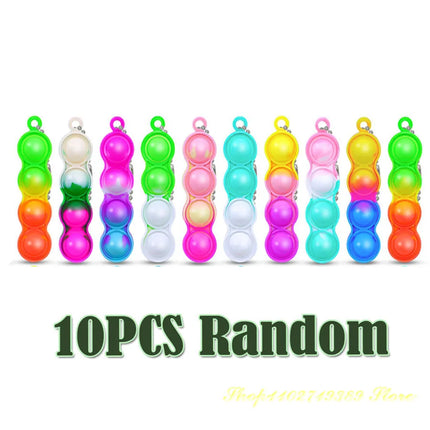 10/30/80PCS for Kids Adult Bulk Pop Keychain Sensory Fidget Toys Bubble Stress Relief Toys Party Favors Classroom Students Gifts